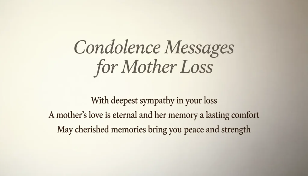 Condolence Messages for Mother Loss (General Sympathy)