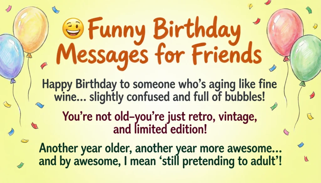  Funny Birthday Messages for Friends
