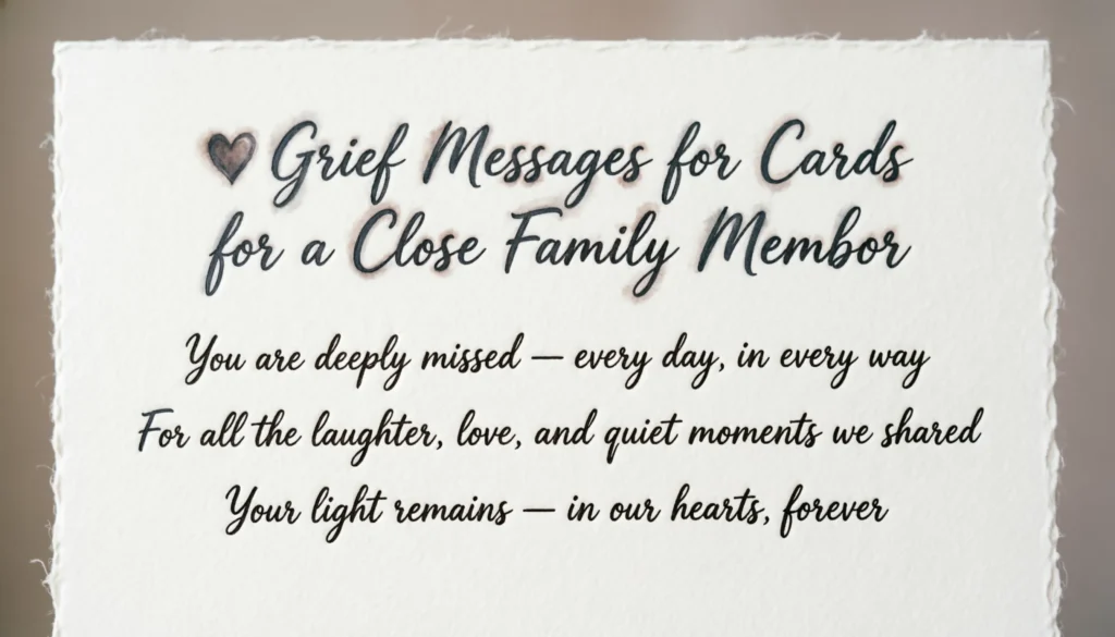 Grief Messages for Cards for a Close Family Member