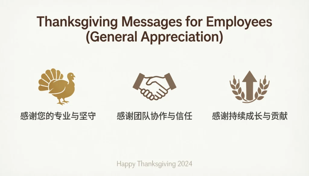 Thanksgiving Messages for Employees (General Appreciation)