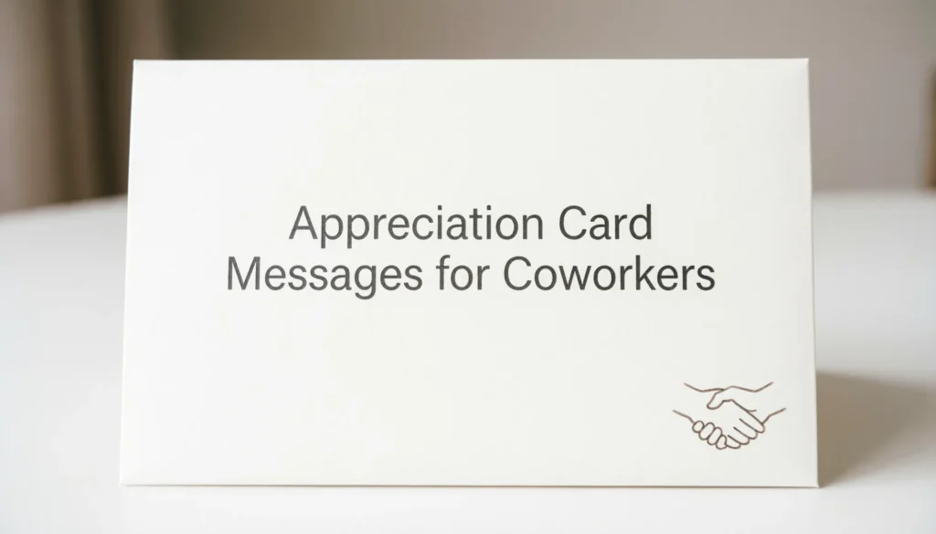 Appreciation Card Messages for Coworkers
