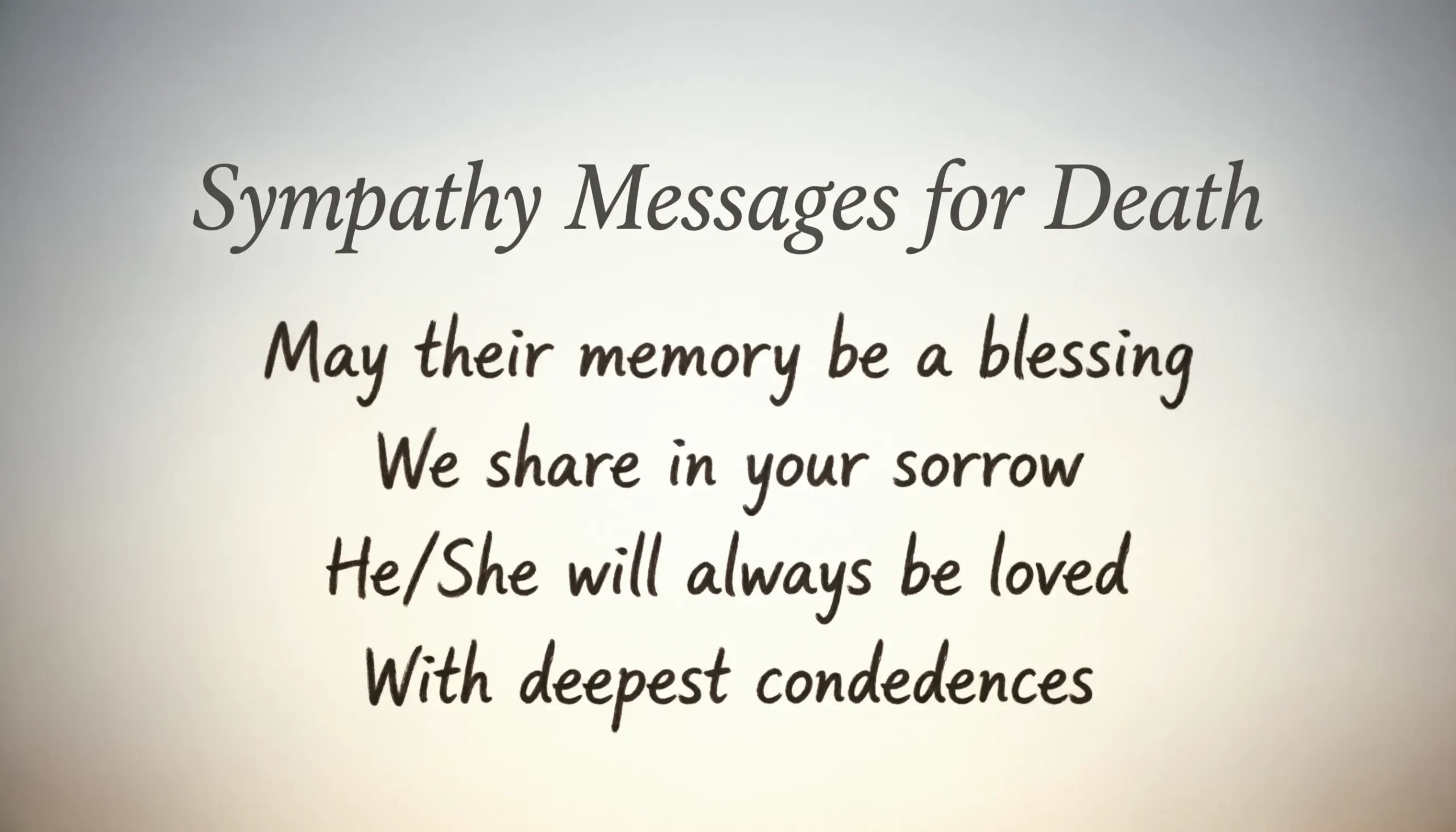 Sympathy Messages for Death